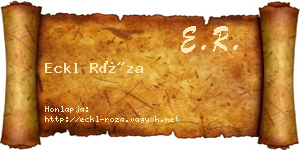 Eckl Róza névjegykártya